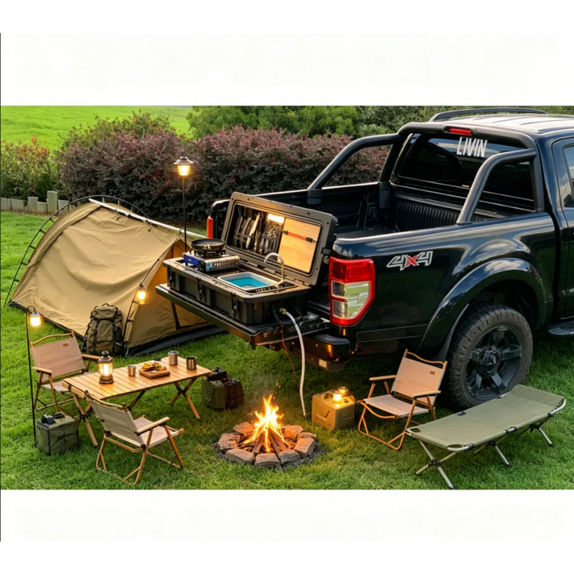 🏕️ Portable Camping Kitchen, Ideal for Hiking, Tent & 4WD Storage Use