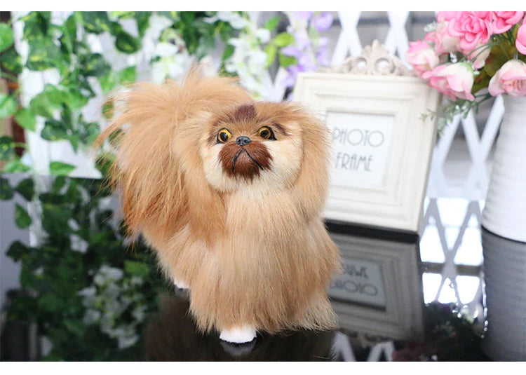 Realistic Pekingese Dog Plush Toy