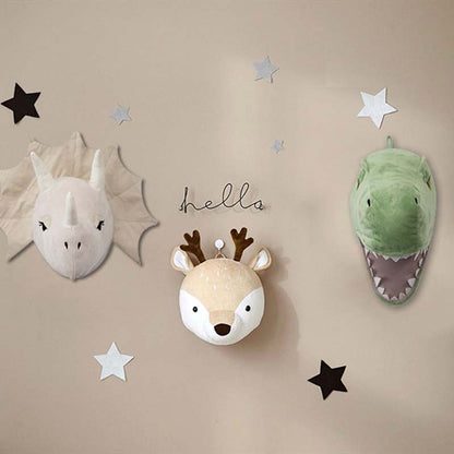 Animal Head Wall Decor Stuffed Animal Plush Toy