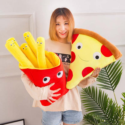 Simulation Food Fries Pillow Pizza Plush Toy