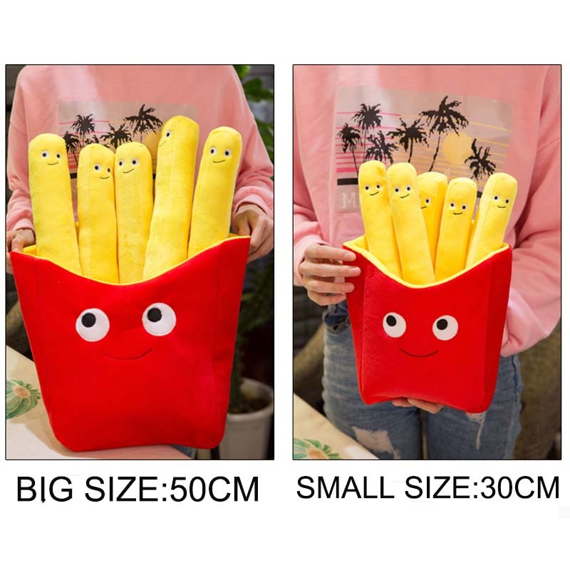 Simulation Food Fries Pillow Pizza Plush Toy