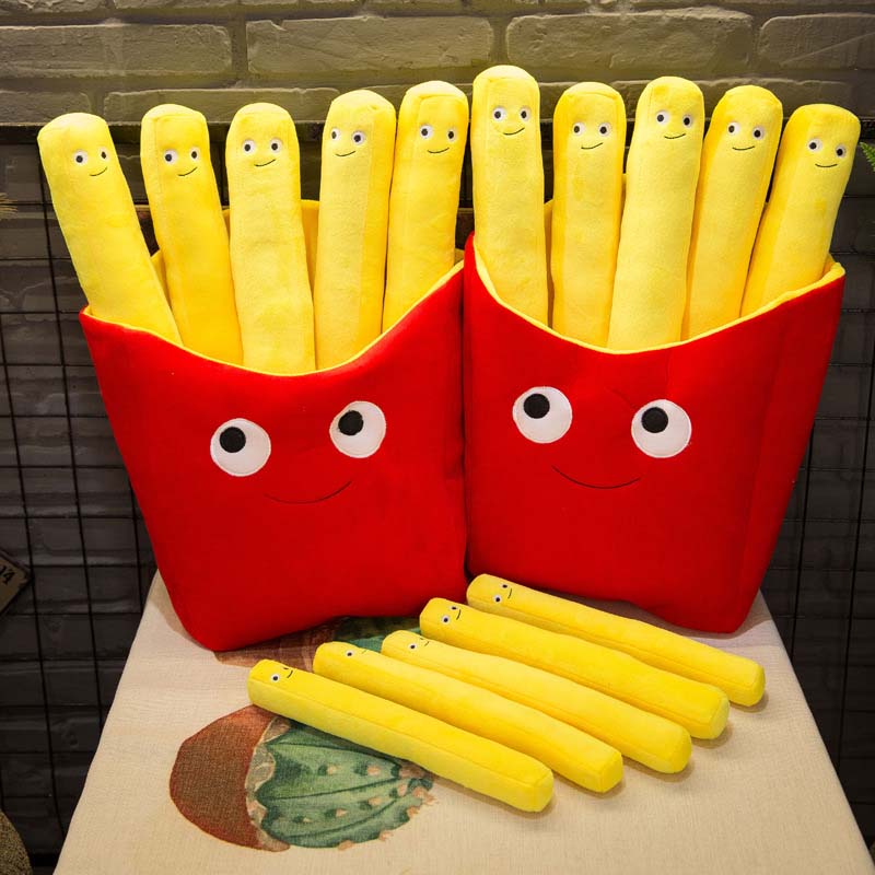 Simulation Food Fries Pillow Pizza Plush Toy