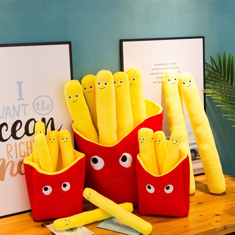 Simulation Food Fries Pillow Pizza Plush Toy