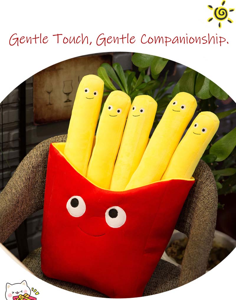 Simulation Food Fries Pillow Pizza Plush Toy