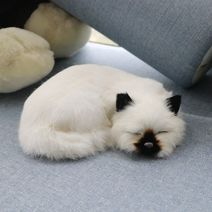 Lifelike Realistic Sleeping Cat Plush Toy