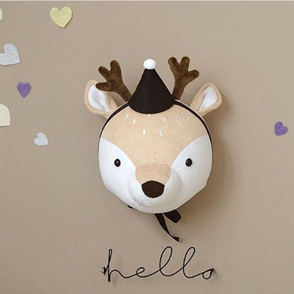 Animal Head Wall Decor Stuffed Animal Plush Toy
