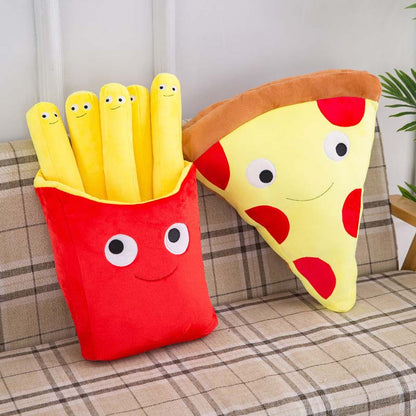 Simulation Food Fries Pillow Pizza Plush Toy