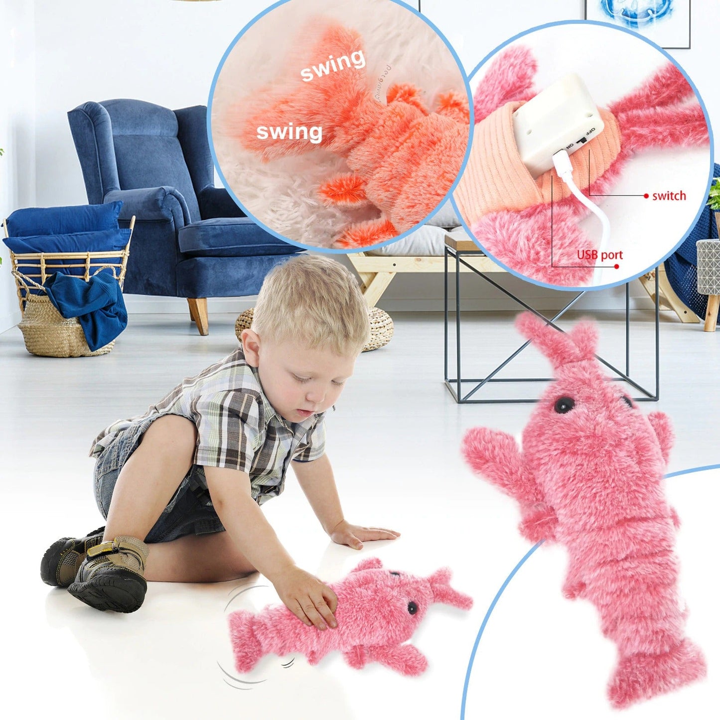 Electric Jumping Cat Toy - Moving Lobster