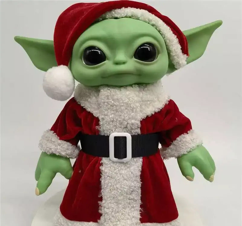 Christmas Yoda Grogu Action Toy