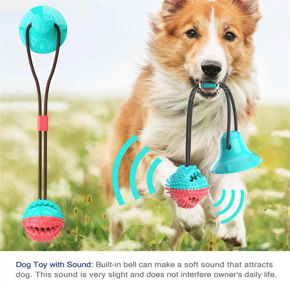 Interactive Dog Toy - Suction Cup Push Rope Ball