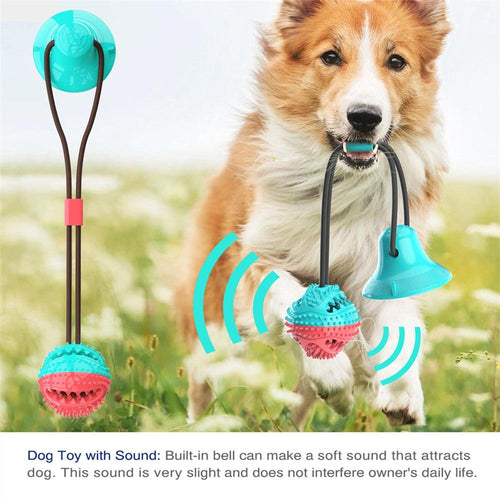 Interactive Dog Toy - Suction Cup Push Rope Ball