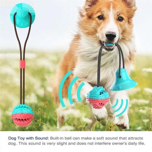 Interactive Dog Toy - Suction Cup Push Rope Ball