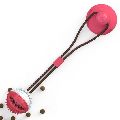 Interactive Dog Toy - Suction Cup Push Rope Ball