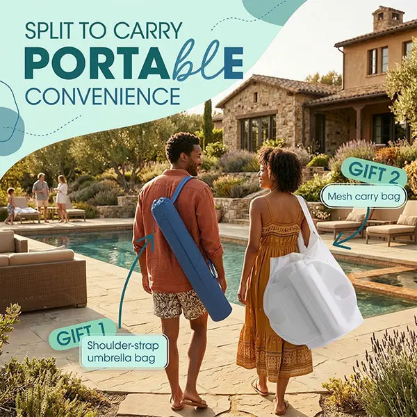 🔥Hot Sale 50% OFF🎁Portable Sun Umbrella with Pool Bar Table, Cup Holder, and Phone Holder