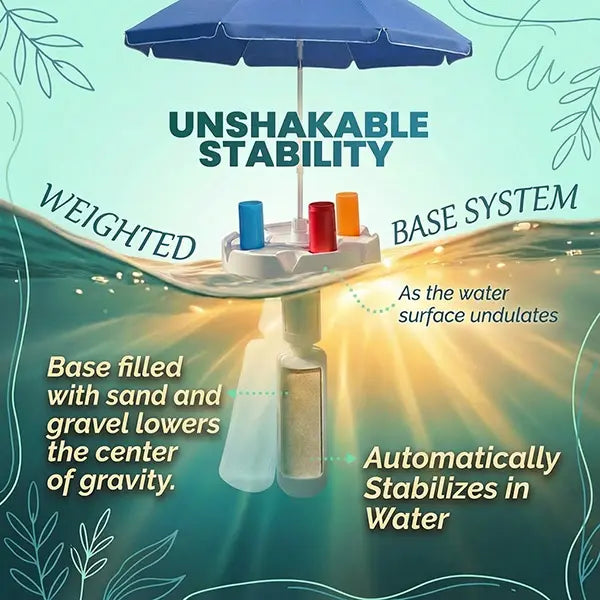 🔥Hot Sale 50% OFF🎁Portable Sun Umbrella with Pool Bar Table, Cup Holder, and Phone Holder