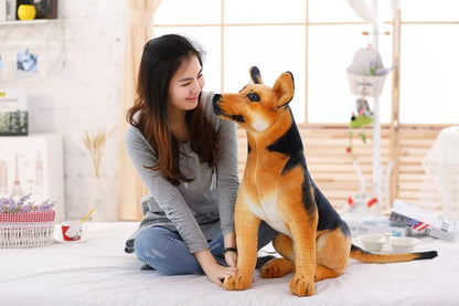Realistic German Shepherd Dog Plush Stuffed Toy