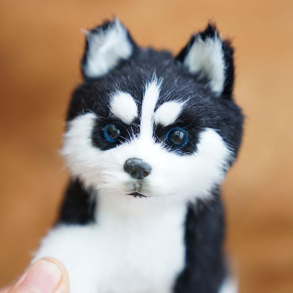 Realistic White Siberian Husky Dog Plush Stuffed Toy