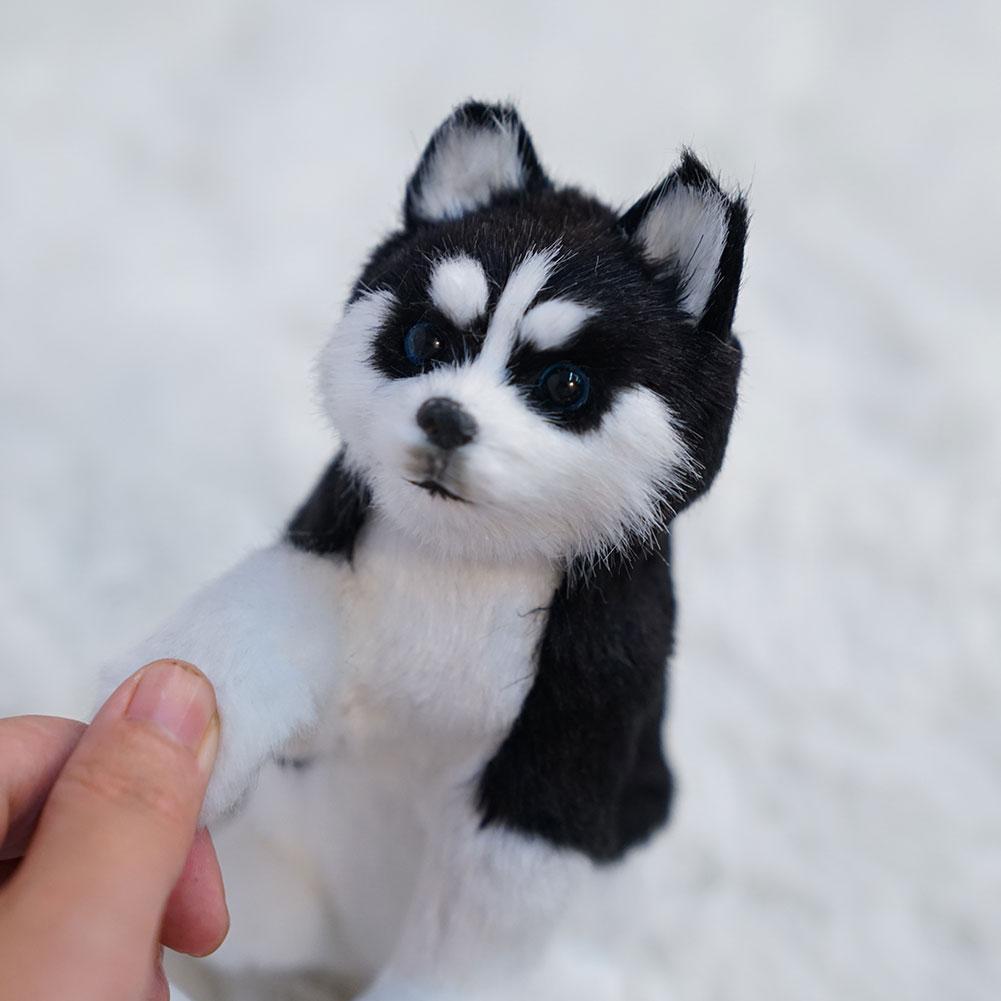 Realistic White Siberian Husky Dog Plush Stuffed Toy