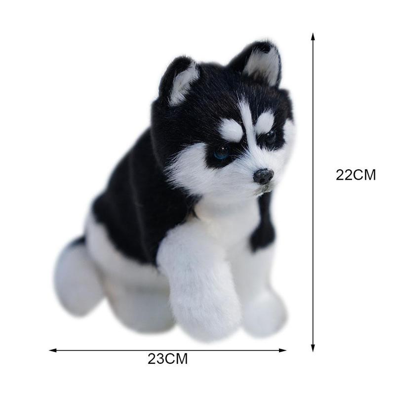 Realistic White Siberian Husky Dog Plush Stuffed Toy