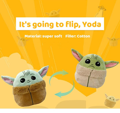 Plush Baby Yoda Toy Double-Sided 7"