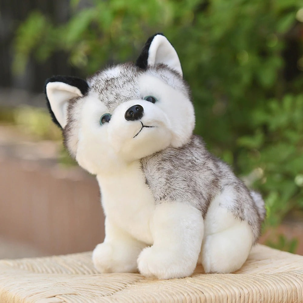 Realistic Husky Dog Plush Stuffed Toy